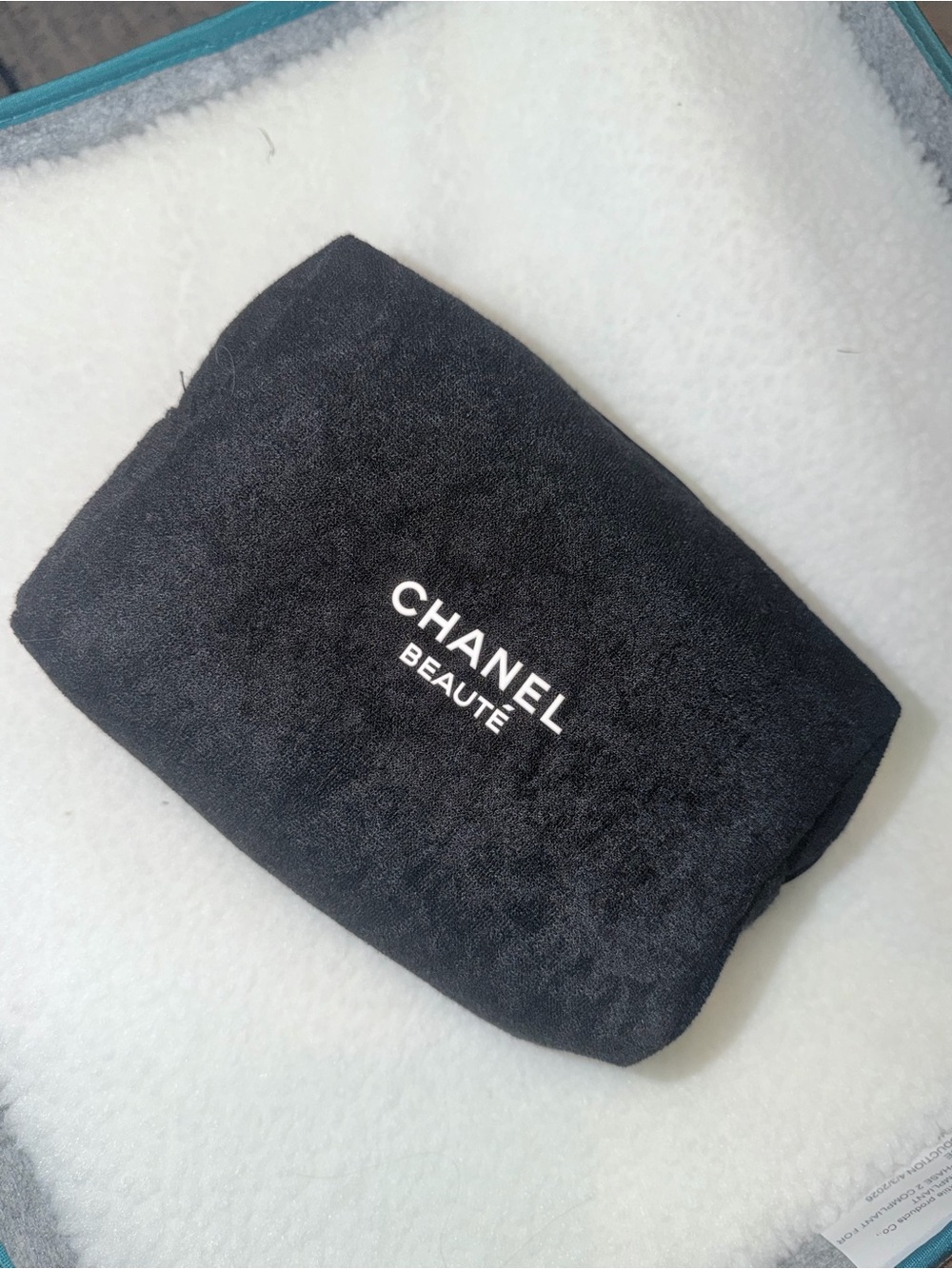 Chanel Besuty Black Terrycloth  Beauté Pouch
